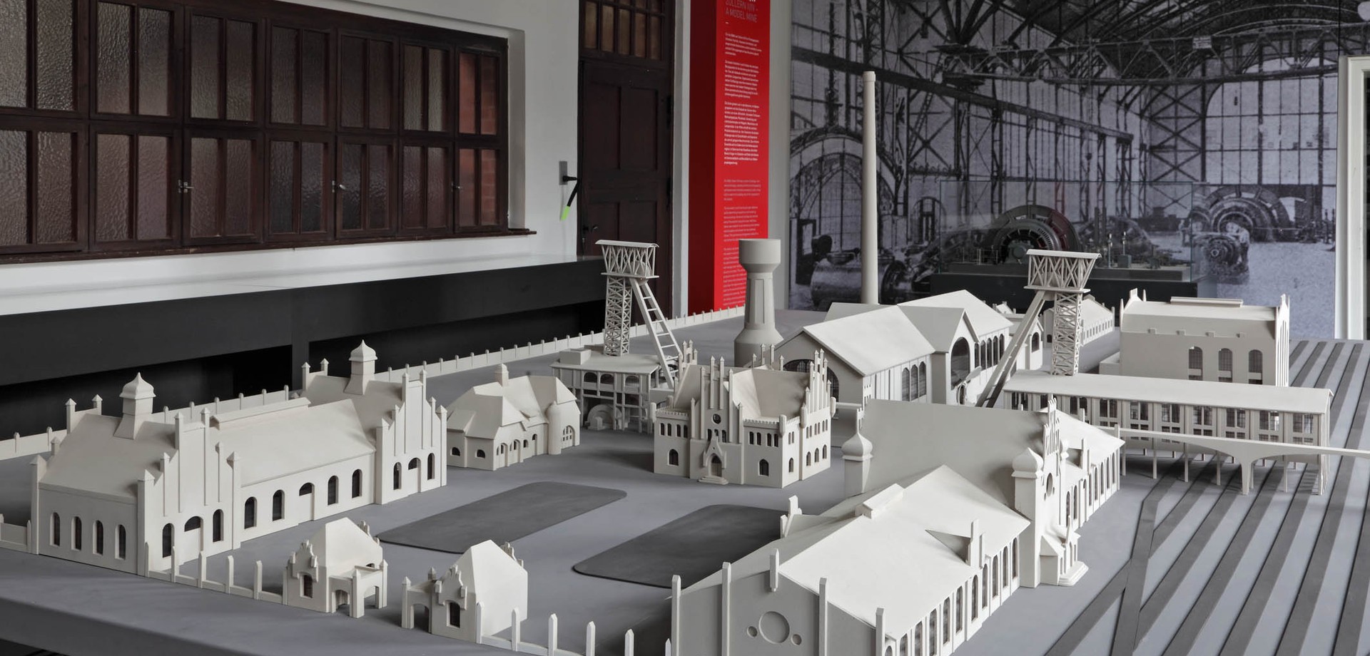 Modell der Tagesanlagen von Zeche Zollern in der Dauerausstellung in der Alten Verwaltung